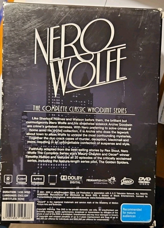 Nero Wolfe - The Complete Classic Whodunit Series (DVD, 2016, 8-Disc Set)