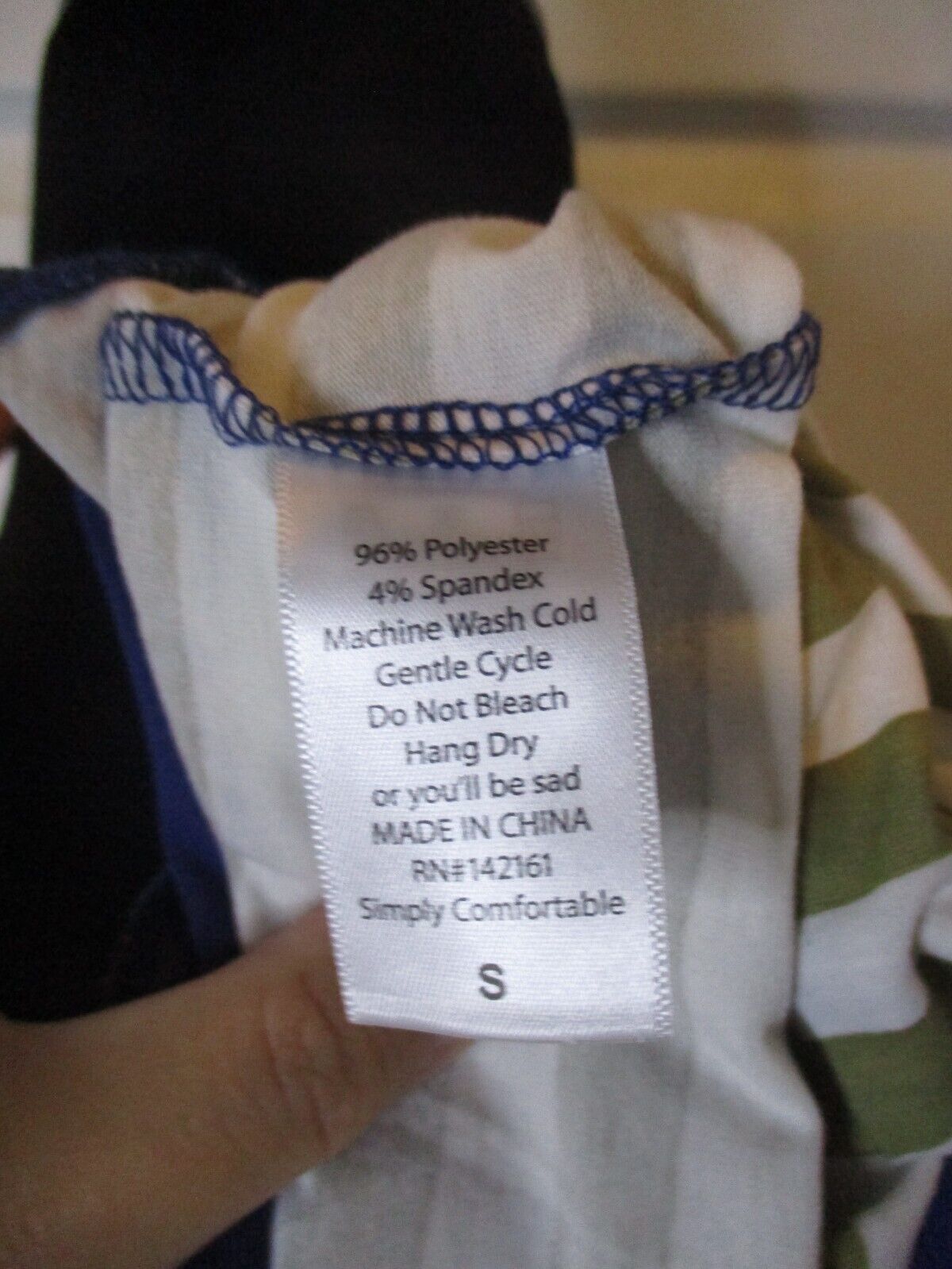 LuLaRoe Small Randy Royal Blue White Tan Stripe NWOT