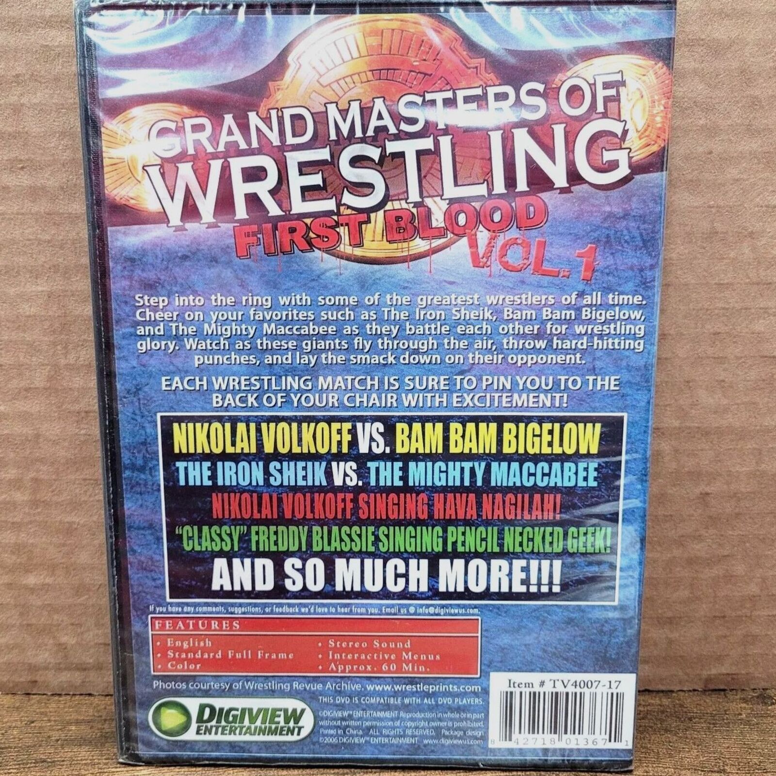 Grand Master of Wrestling "First Blood" Vol 1 Iron Sheik (DVD) Brand New Sealed