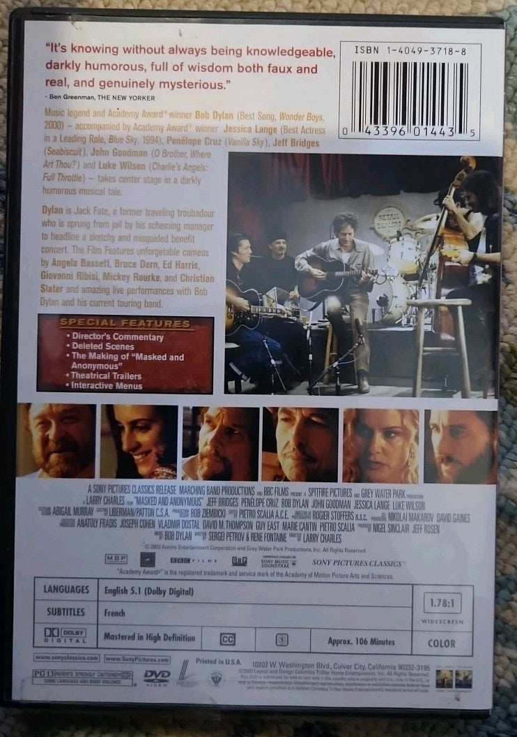 Masked and Anonymous (DVD, 2004) New