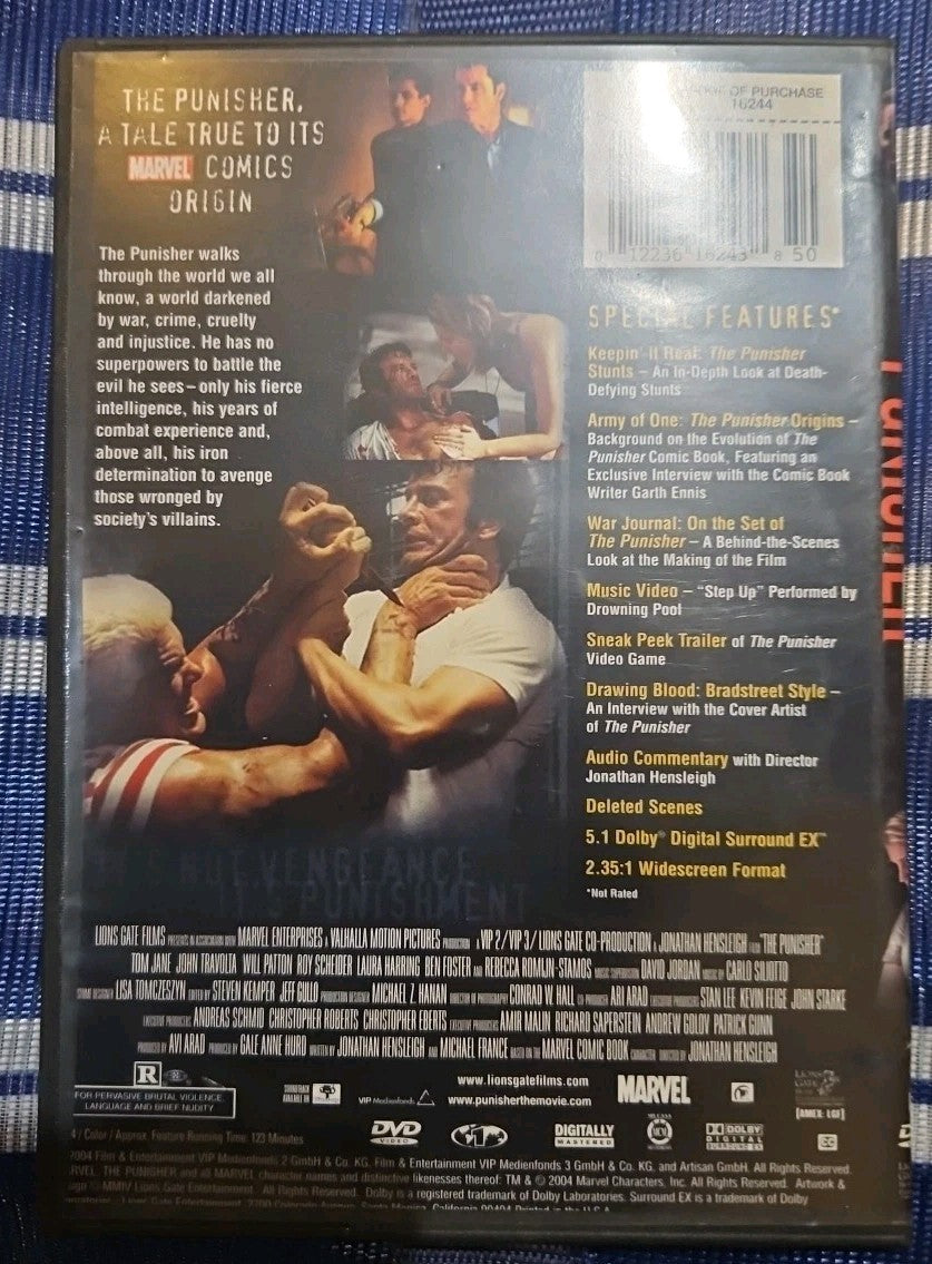 The Punisher (DVD, 2004) Slim case tested cropped artwork