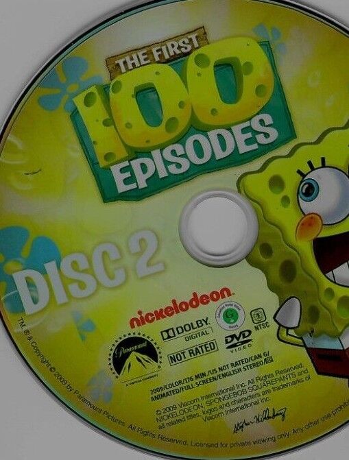Sponge Bob Square Pants 100 Episodes Replacement  DVDs