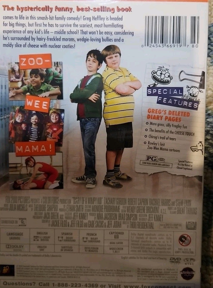 Diary of a Wimpy Kid (DVD, 2010) New Sealed
