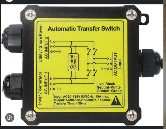 AC120V 15Amp Automatic Transfer Switch Generator Transfer Switch Auto Transfer