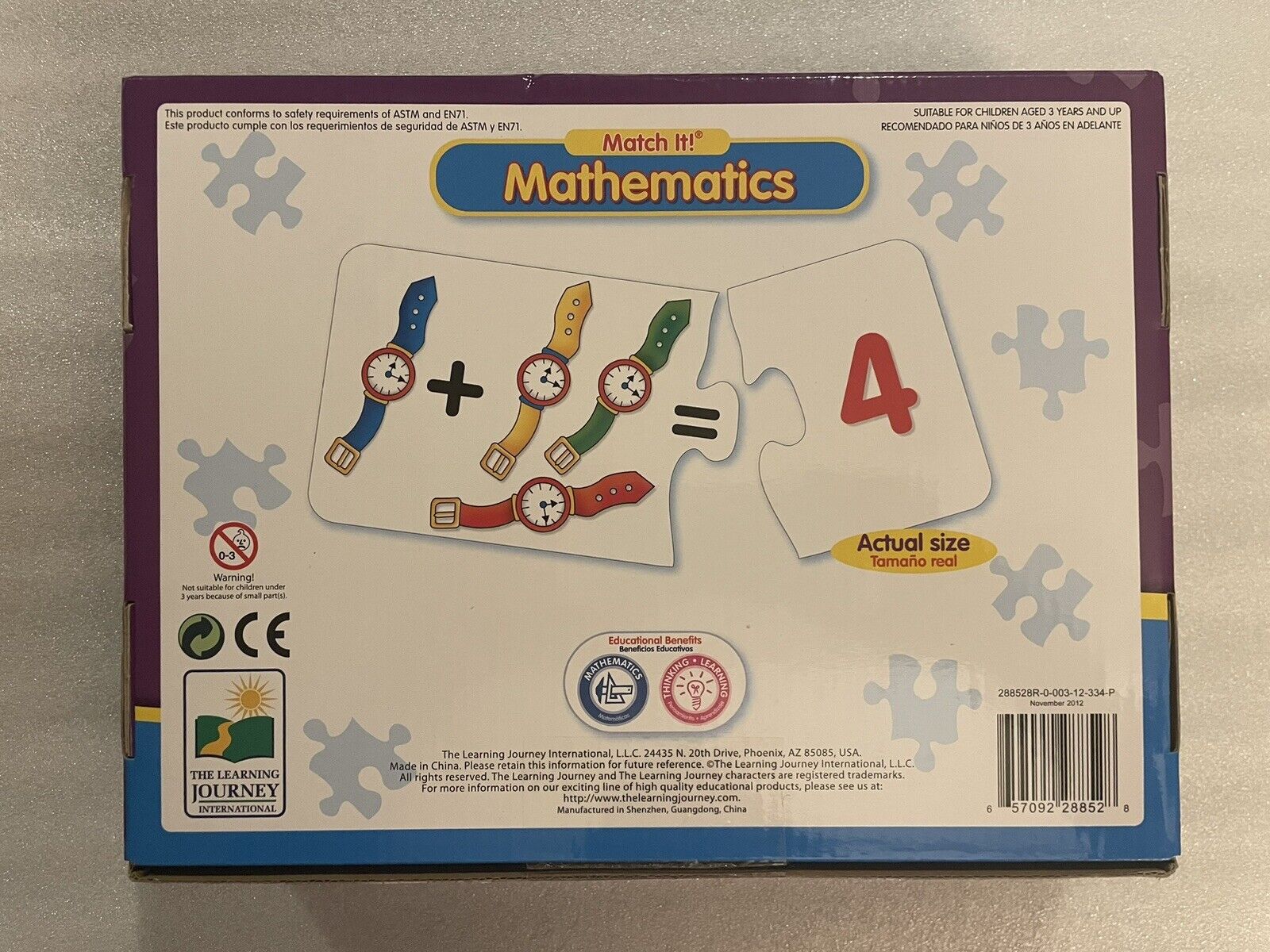 MATCH IT! Mathematics Math STEM Addition Subtraction Game Puzzle Set 3+