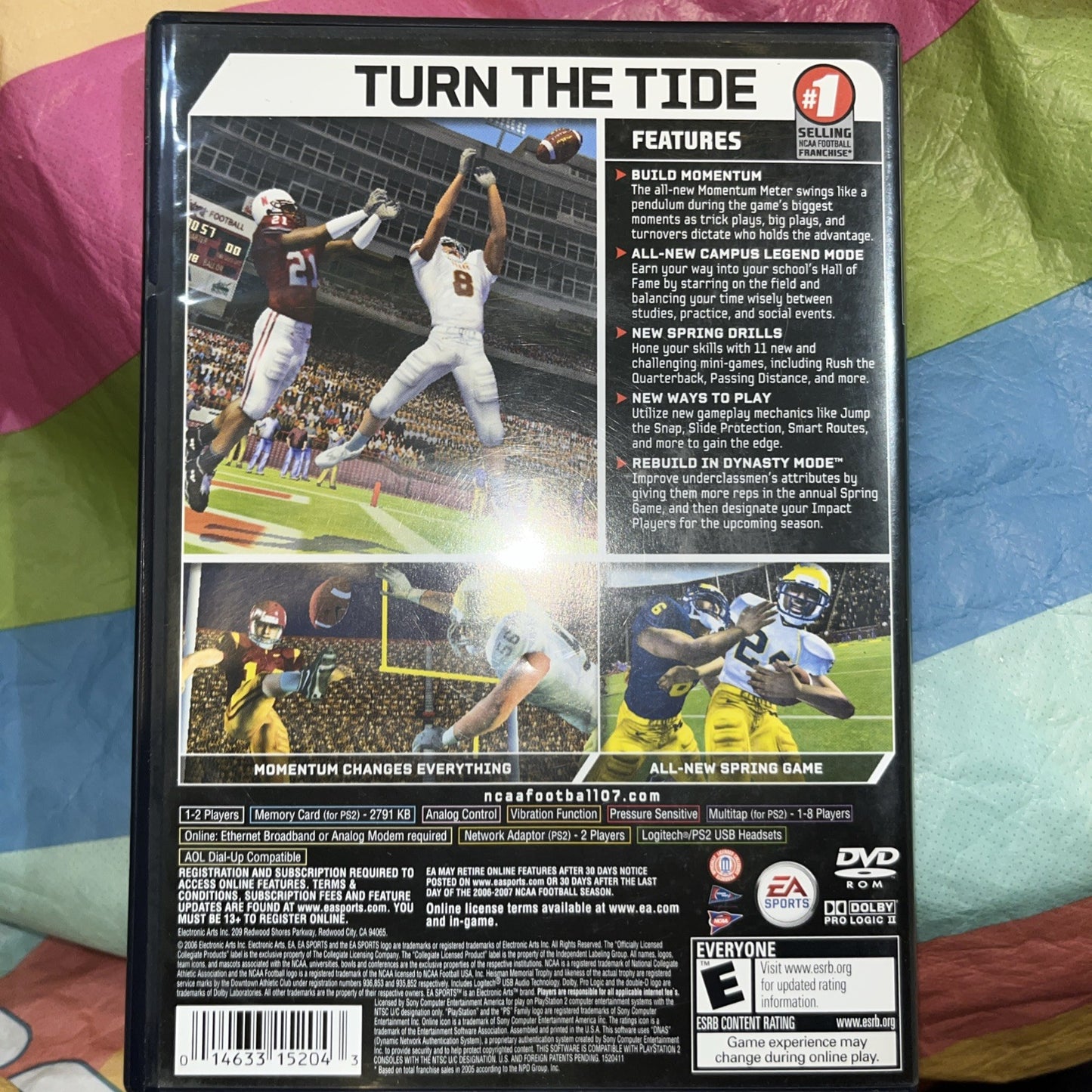 NCAA Football 07 (PS2) Tested. No Manual. No Scratches . See Pics