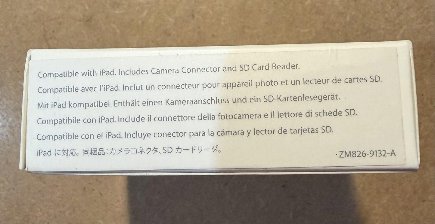 Apple iPad Camera Connection Kit MC531ZM/A Model A1362 A1358 OEM Genuine NEW