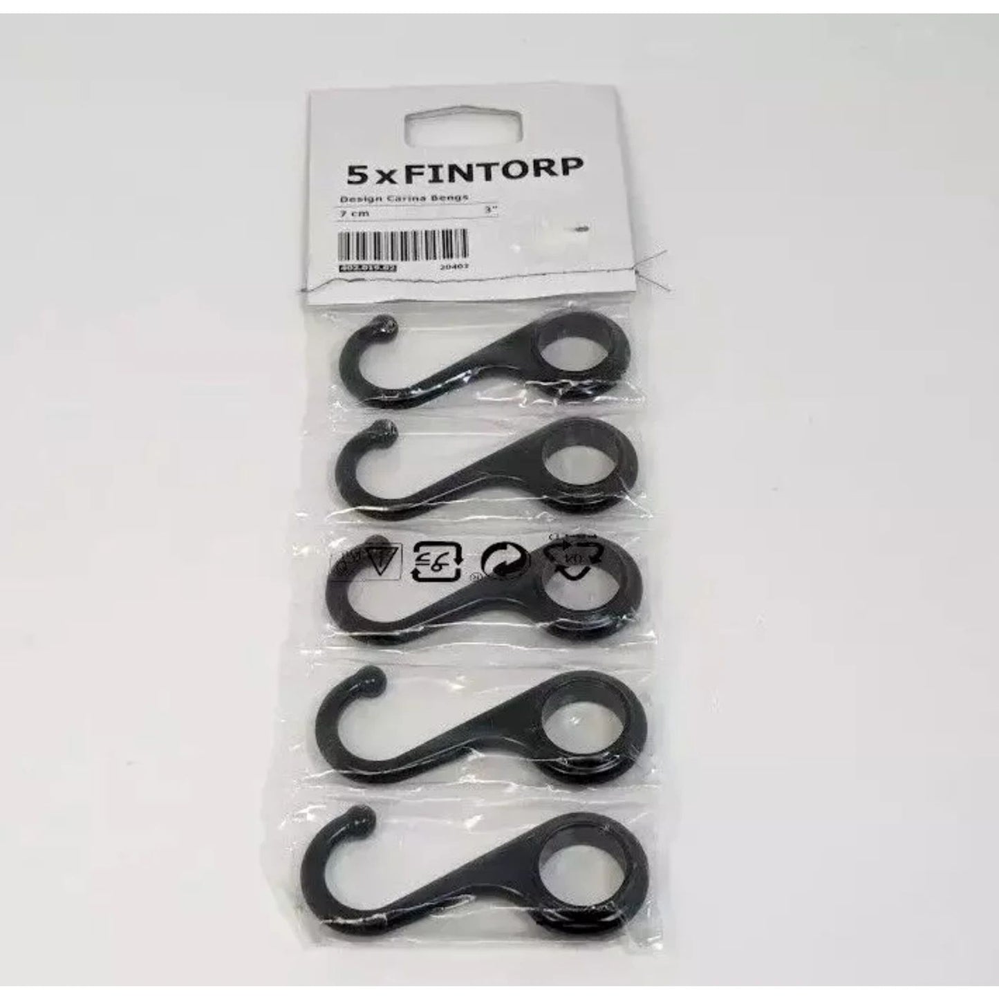 IKEA - 5x FINTORP Design Carina Bengs 7cm/3" 402.019.02 Hooks/Hangers