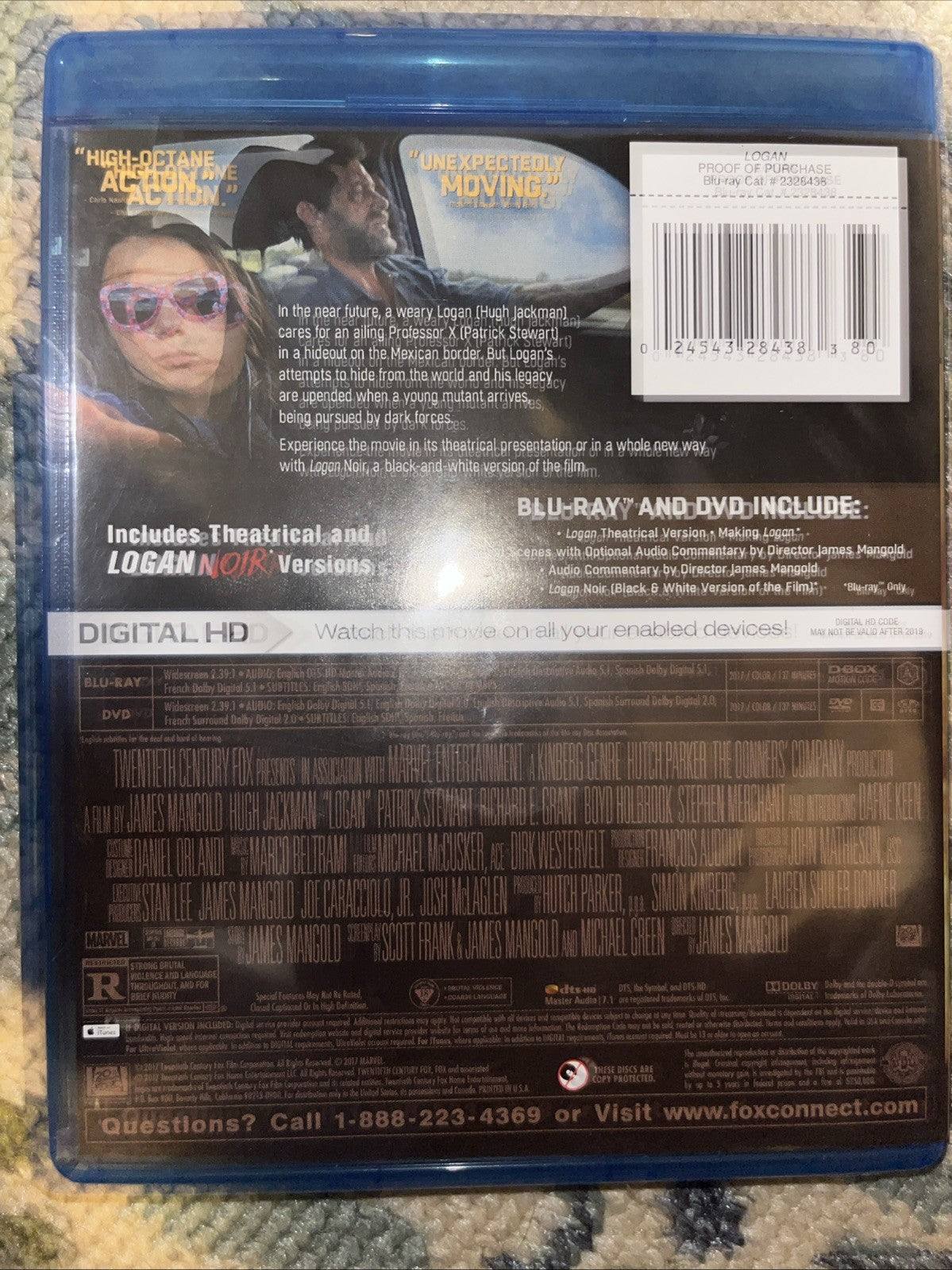 Logan B&W Noir Bluray & Color DVD. No Color Bluray.  No Digital Download