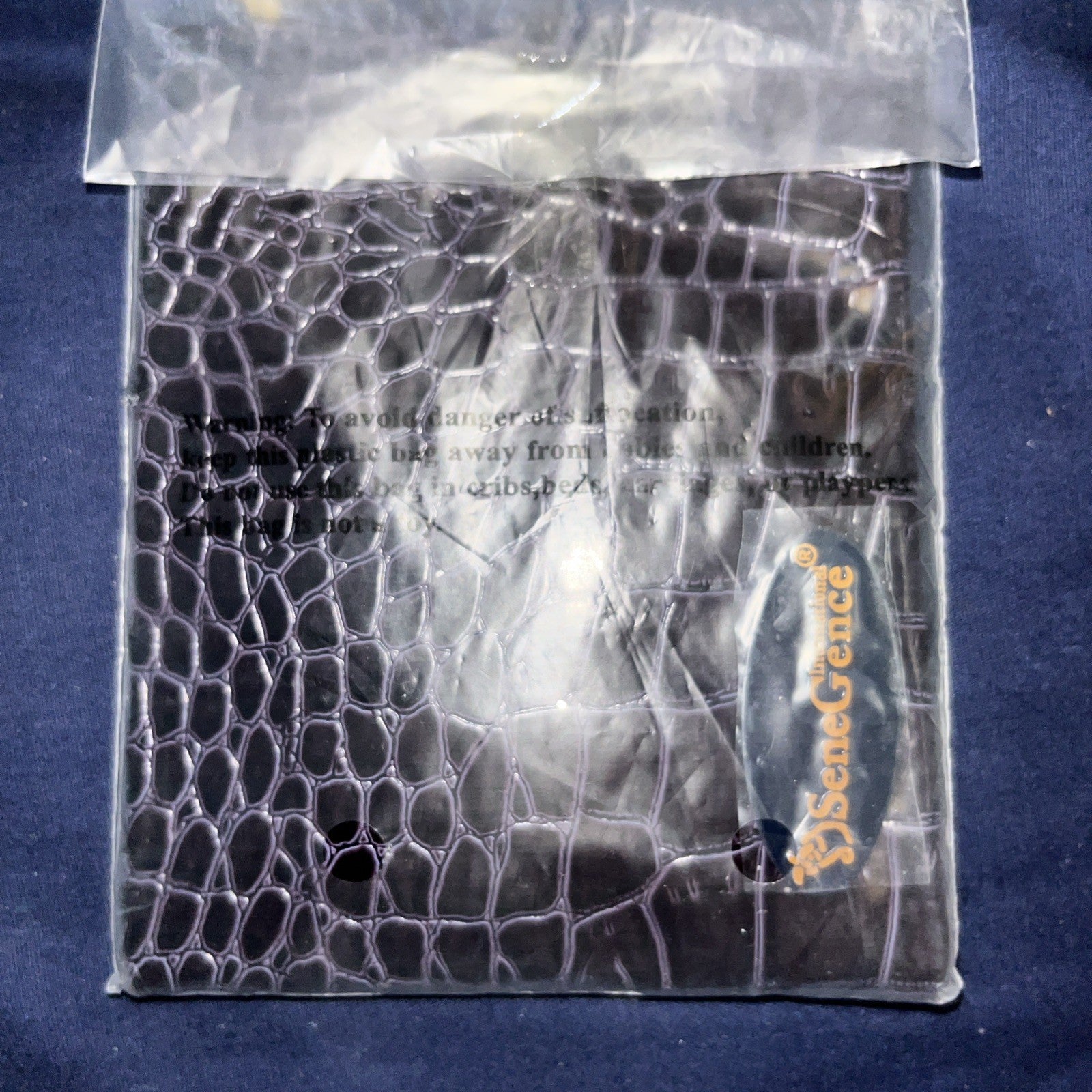 SeneGence Make-Up Pouch 4” With Mirror (Black) 2” Faux Snakeskin