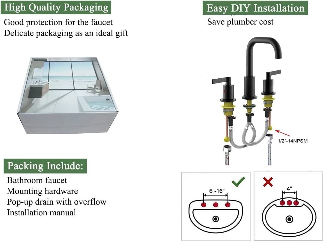 TImeArrow TAF288S-MT Black Matte Faucet Set