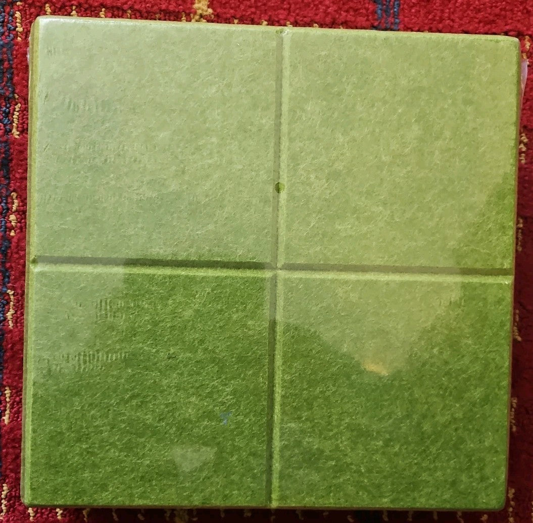 Fluxynara 12 Felt Wall Tiles with Adhesive Tabs Green Color 9.5" x 3/8"