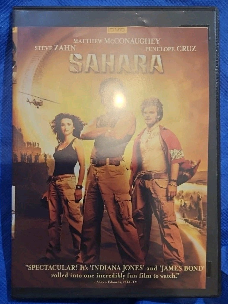 Sahara (DVD, 2005) Slimcase. Artwork Cropped. Tested