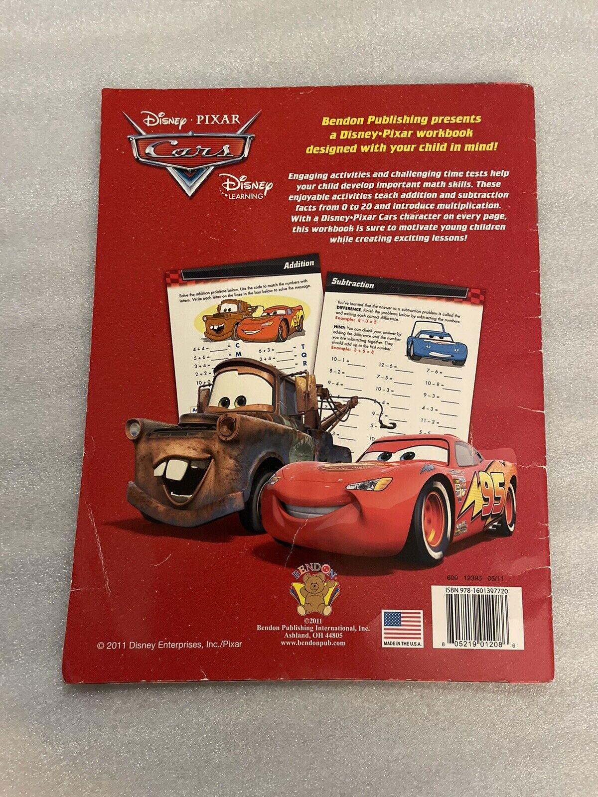 Disney Pixar Cars Math Learning Book ~ Grade 1-2 ~ Homeschool, Free Shipping