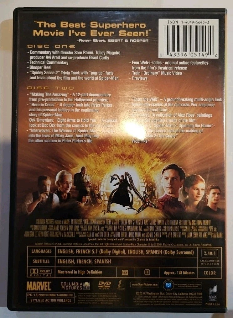 Spider-Man 1 & 2 (DVD, 2007, 2-Disc Set) Widescreen Edition