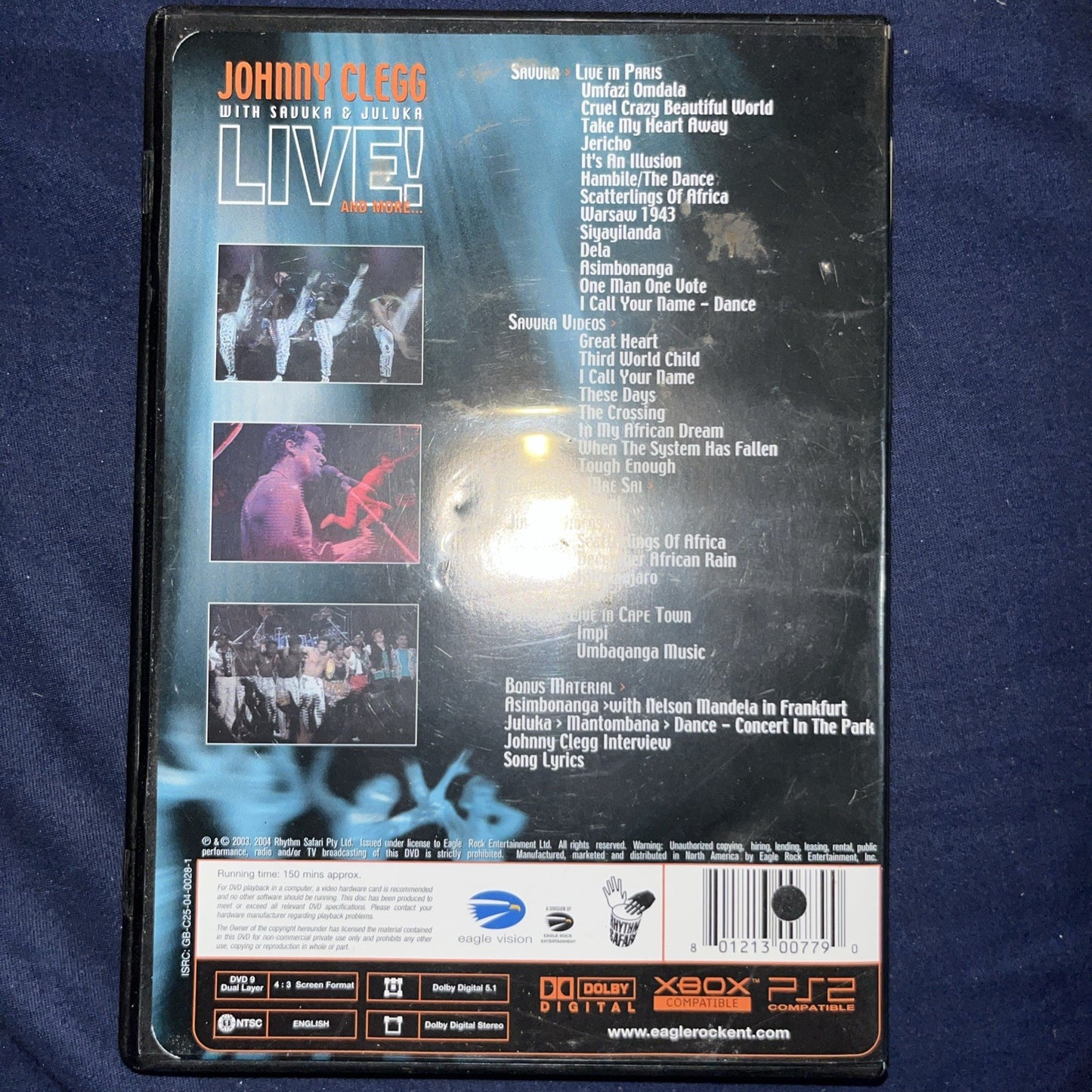 Johnny Clegg With Sauuka & Juluka Live And More (DVD) Special Bonus Features NEW