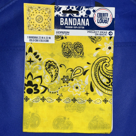 Yellow Bandana By Horizon Group USA 100% Cotton