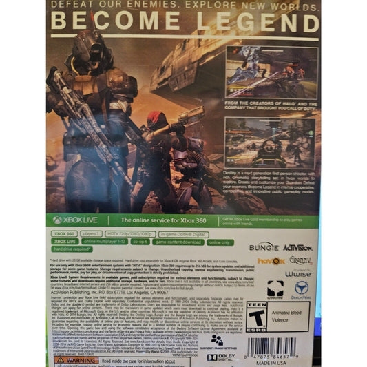 Destiny - XBOX 360.  Artwork damaged. New Case. Tested.