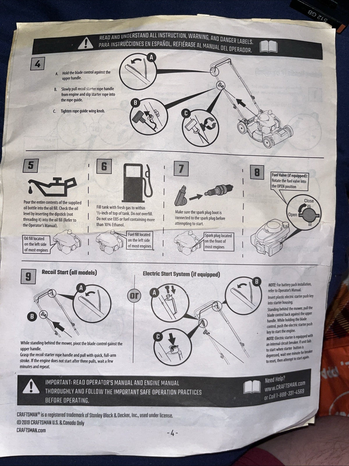Craftsman Fast Engine Start Guide 778-17498