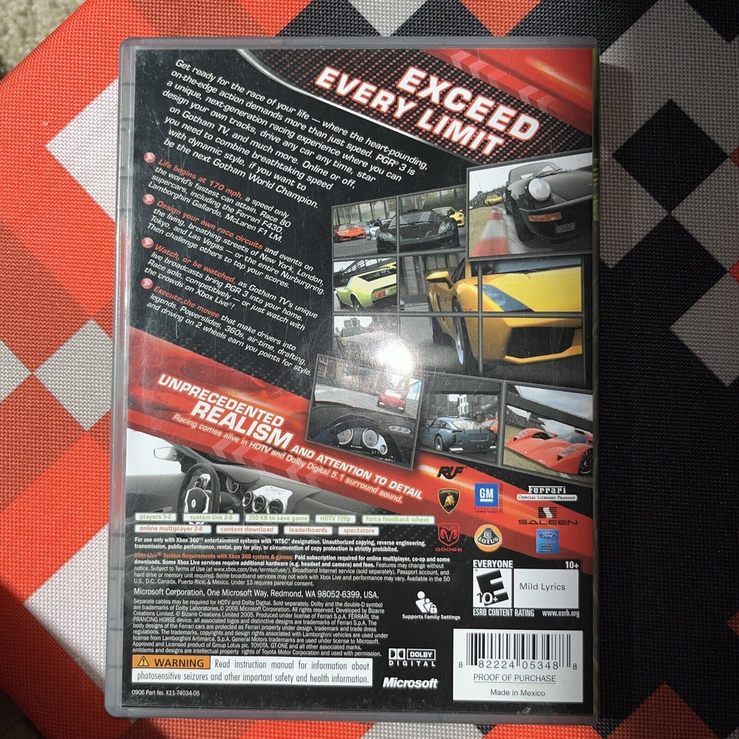 Project Gotham Racing 3 (Microsoft Xbox 360, 2005) New Case. With Manual.CIB