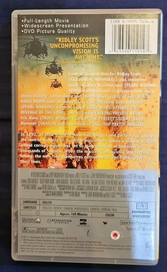 Black Hawk Down (UMD PSP) Case And Artwork Only.  No Game