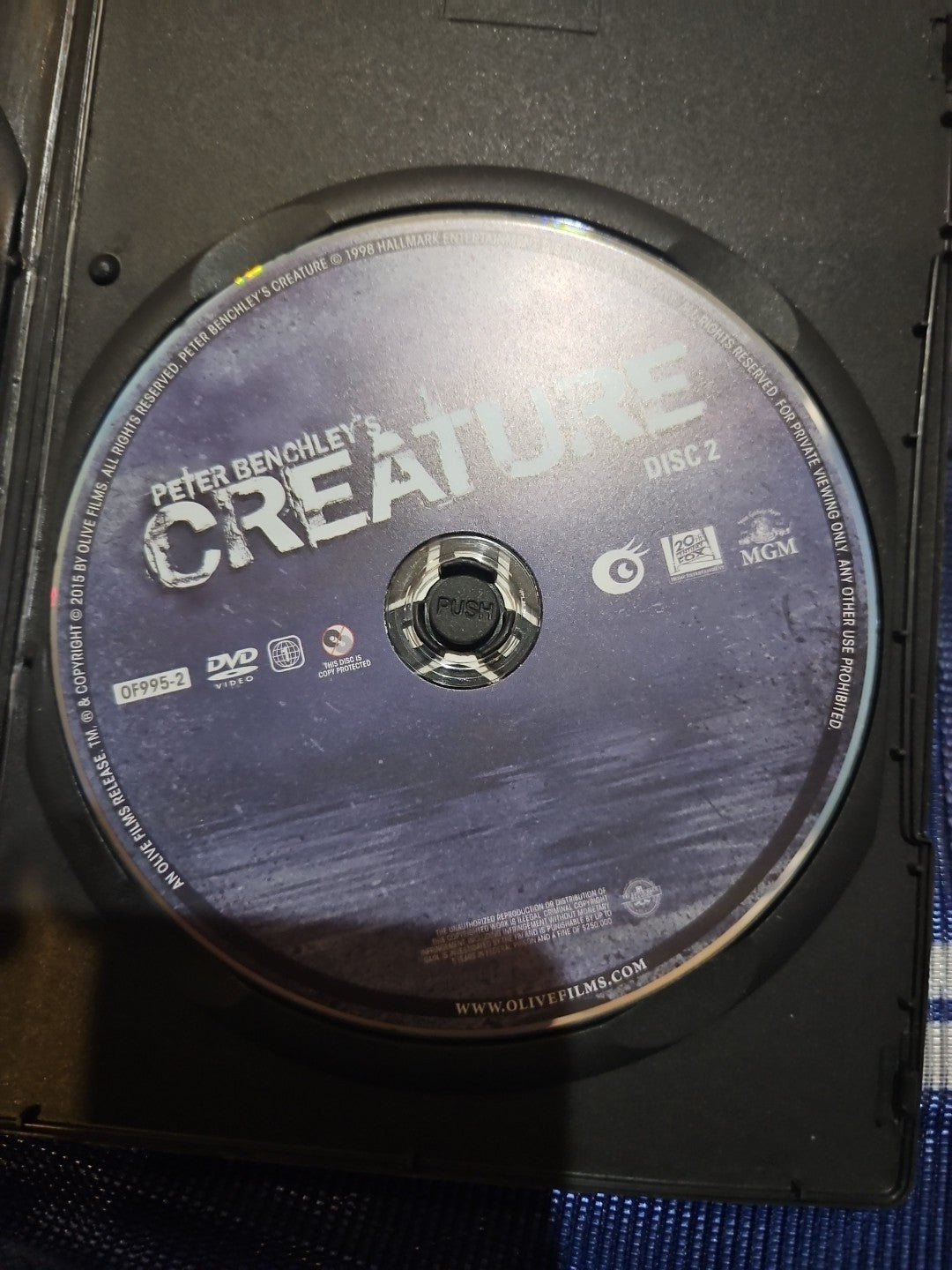 Peter Benchley's Creature (DVD, 1998) Tested slim case cropped artwork.