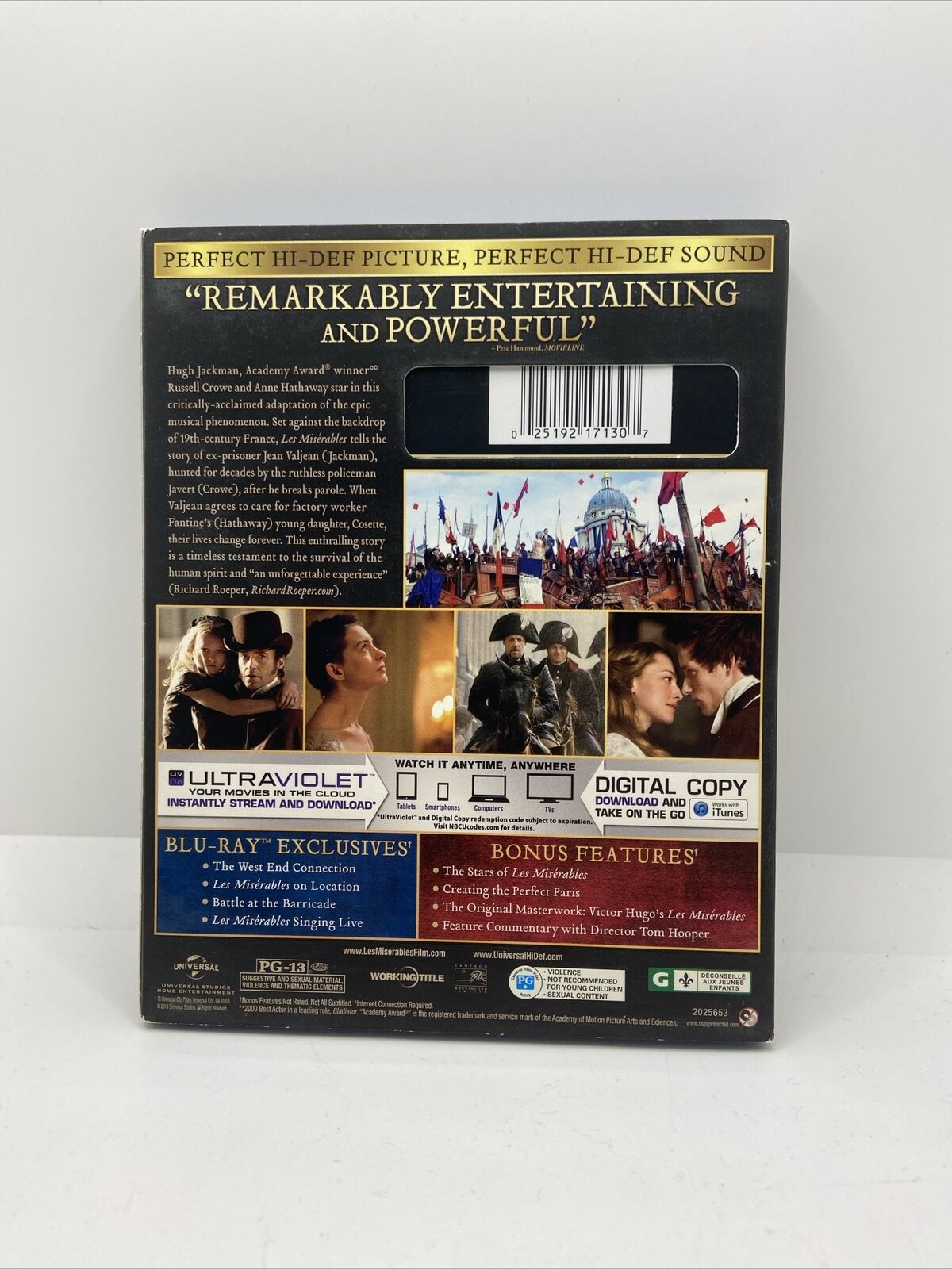 Les Misérables (Blu-ray/DVD, 2013, 2-Disc Set, Includes Digital Copy...