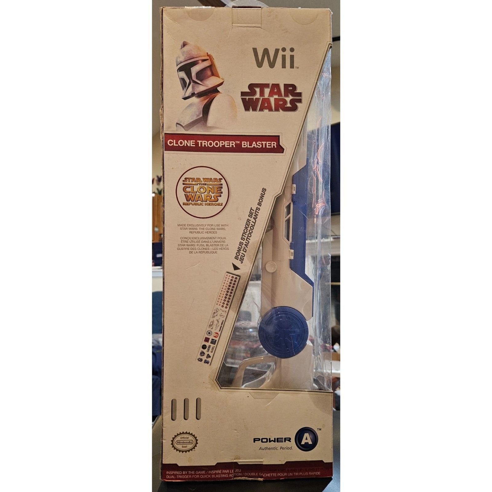 Wii Star Wars Clone Trooper Blaster - New Sealed - Outer Box Damage