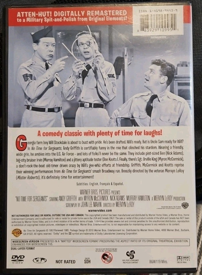 No Time for Sergeants (DVD, 1958) New Sealed