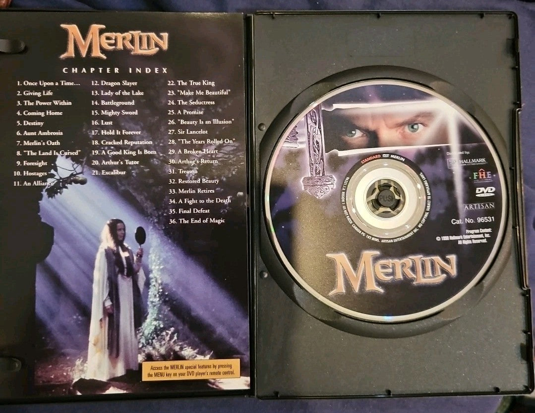 Merlin (DVD, 1999) Slim Case. Cropped Artwork
