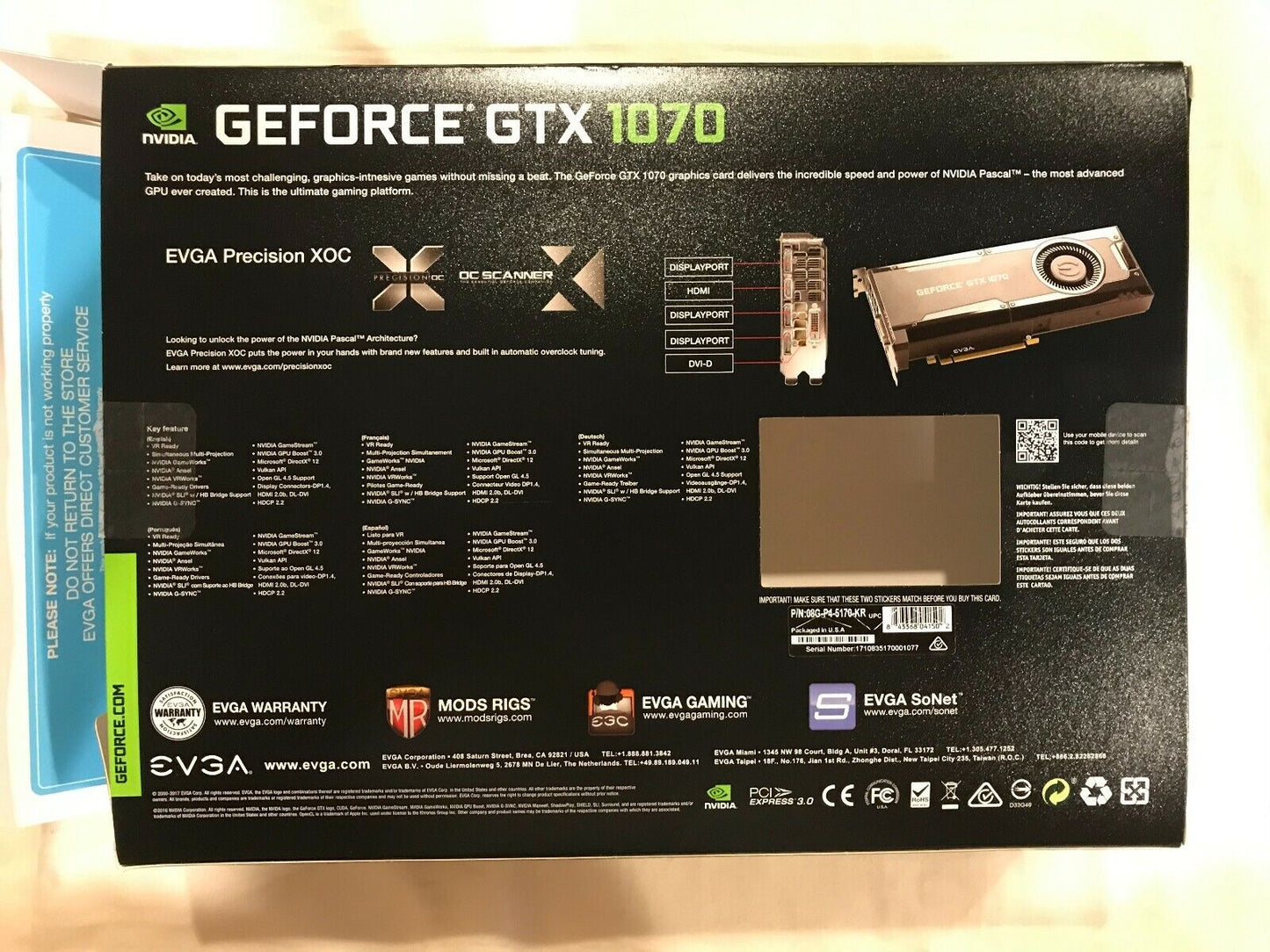 Empty Box - Nvidia Gigabyte Geforce 1070 All Original Contents
