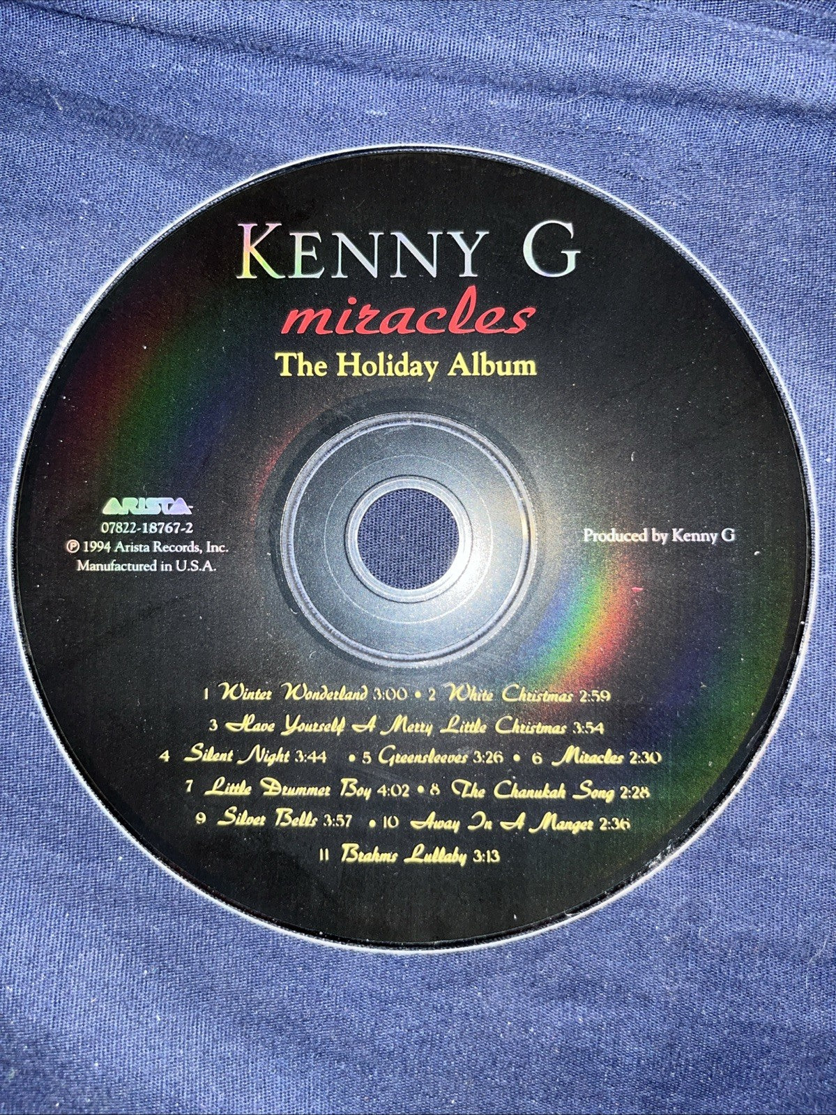Miracles: The Holiday Album by Kenny G (CD, Oct-1995, Arista) Disc Only