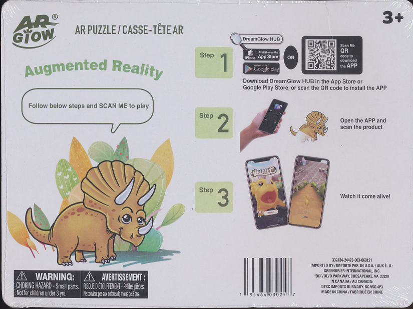 Augmented Reality Puzzle - Triceratops