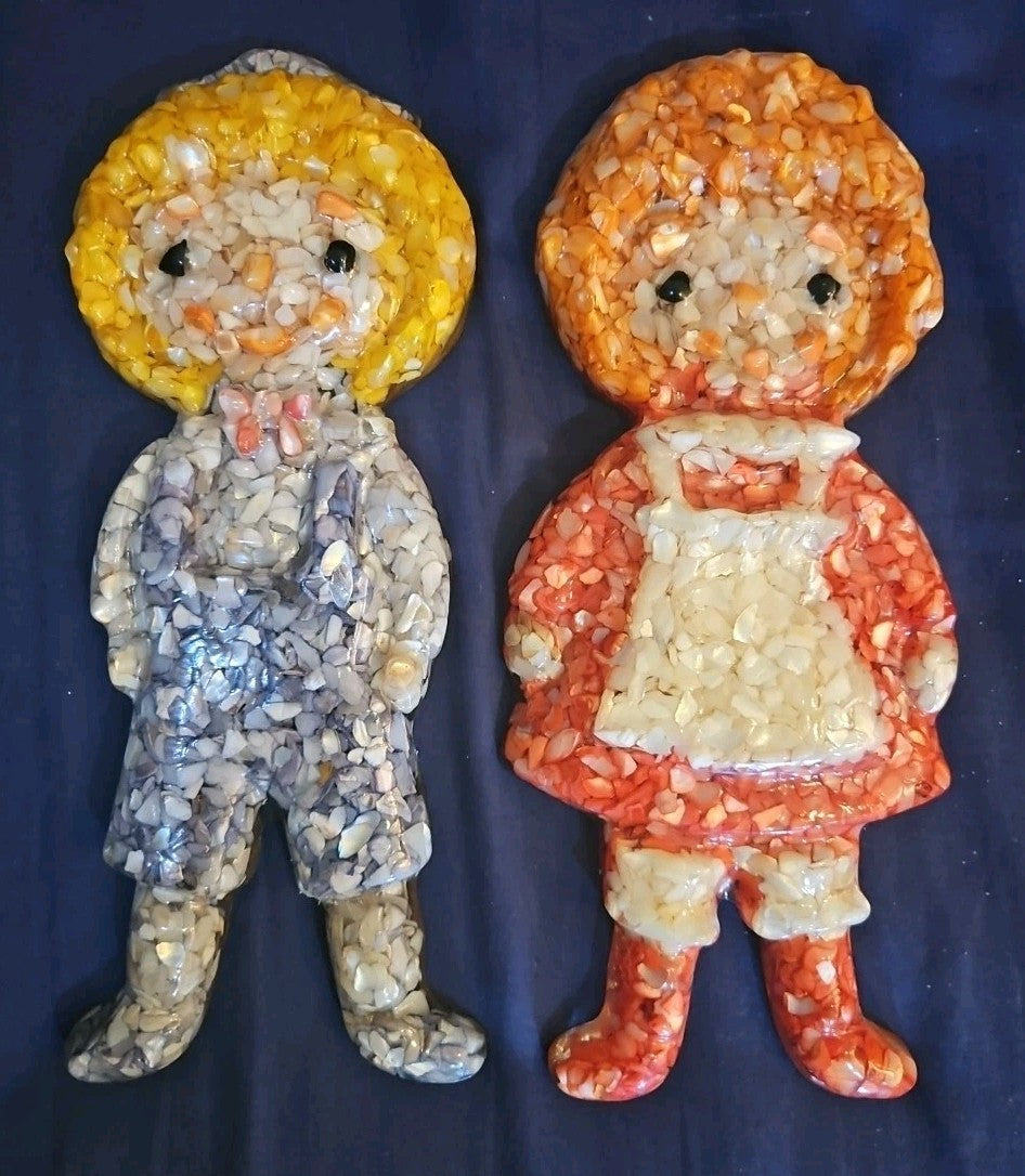 Tennessee Shell Co. vintage Mother of Pearl Raggedy Ann & Andy