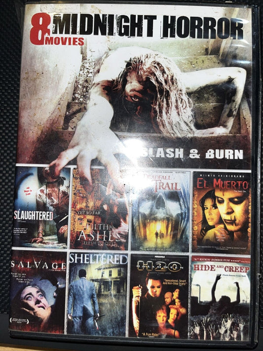 MIDNIGHT HORROR : SLASH & BURN DVD - BRAND NEW & SEALED - 8 MOVIE PACK HALLOWEEN