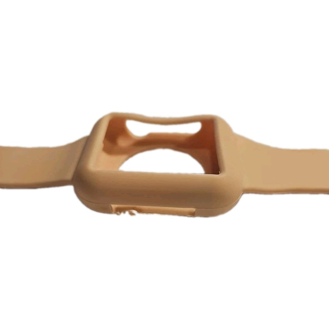 42/44mm Peach Silicone Band w Protective Case for Apple Watch Series 4 5 6...
