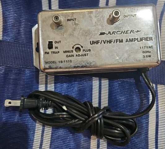 Archer UHF/VHF/FM Amplifier 117VAC 60Hz 3.6W Model 15-1113A