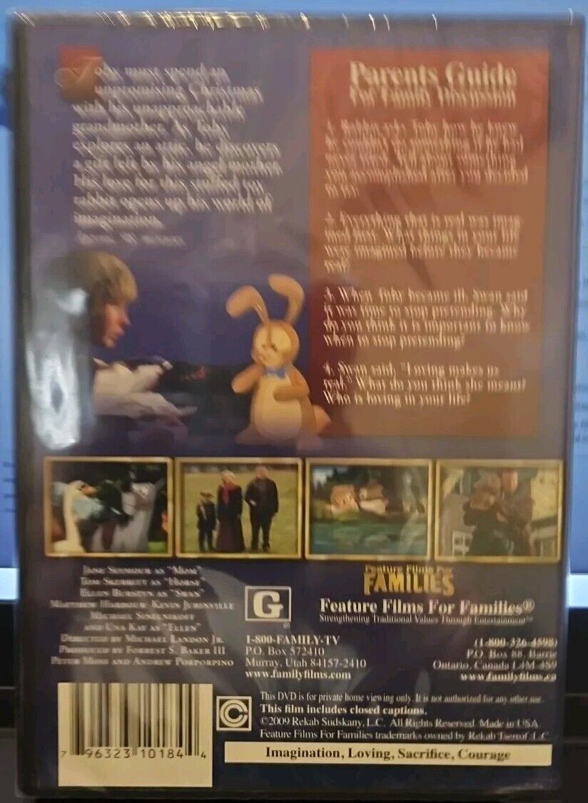 The Velveteen Rabbit FACTORY SEALED 20th Anniversary DVD 2009 Feature Films