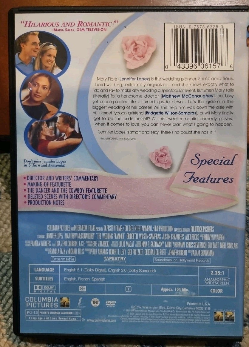 The Wedding Planner (DVD, 2001) New Sealed
