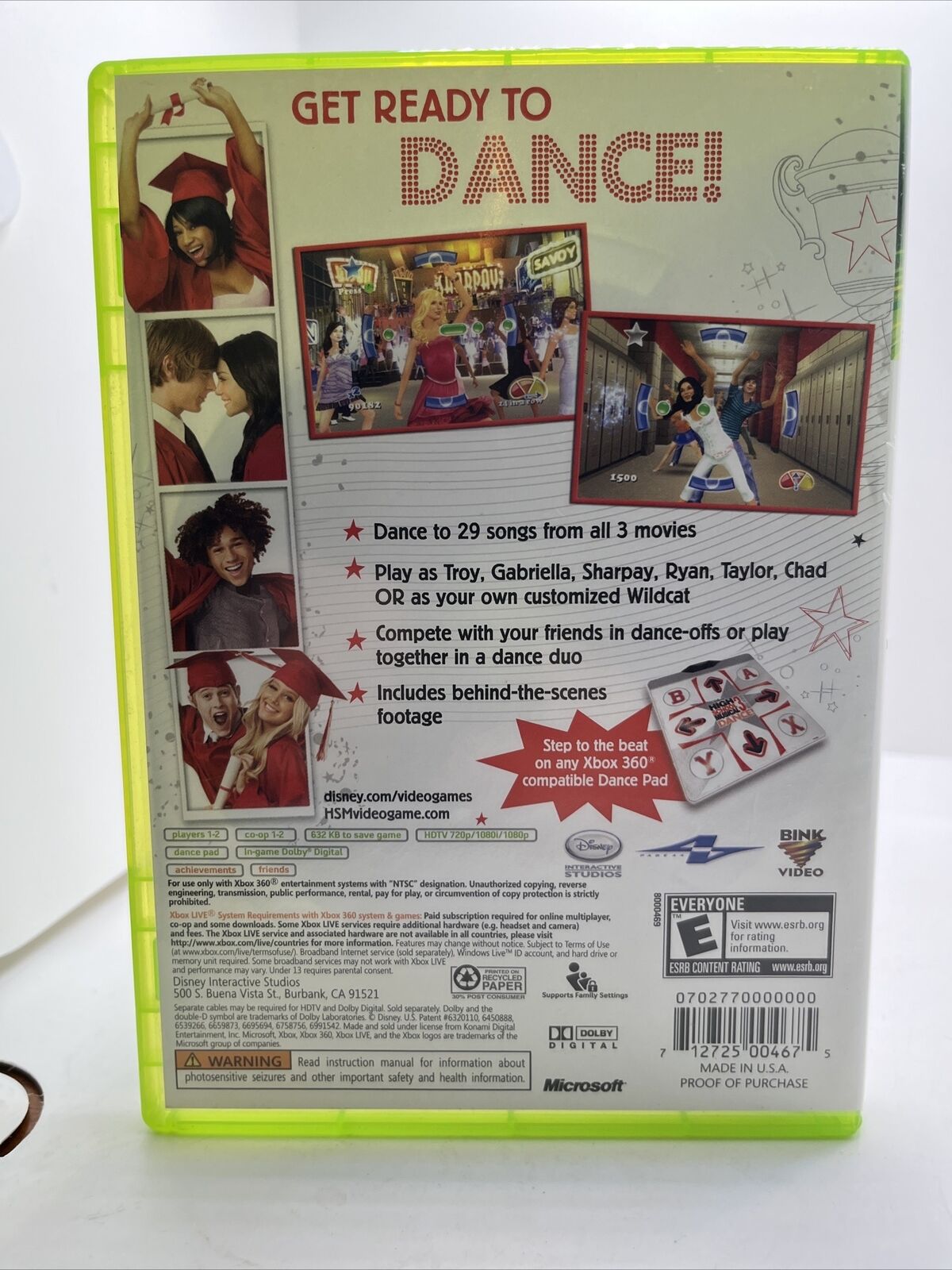 High School Musical 3: Senior Year Dance (Microsoft Xbox 360, 2008)
