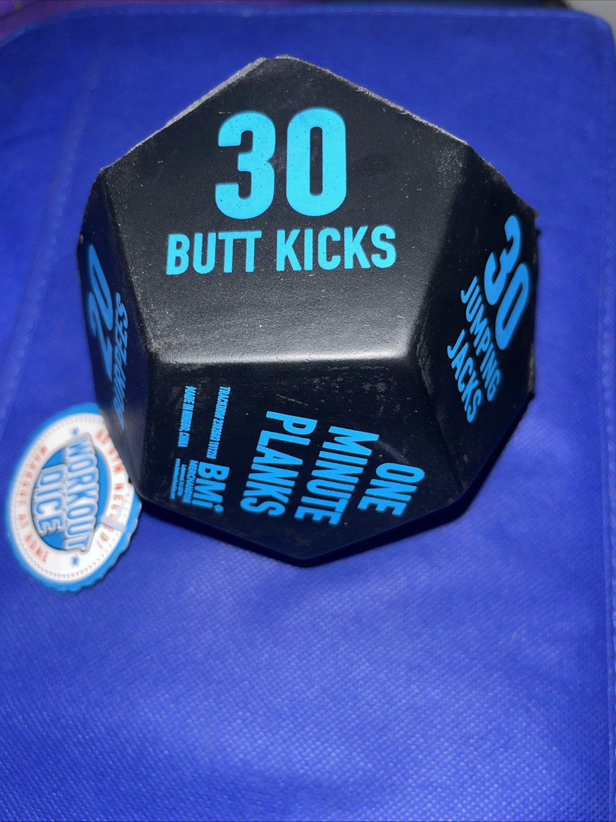 Pink 12-Sided Fitness Dice For Home Gym Burpees Lunges