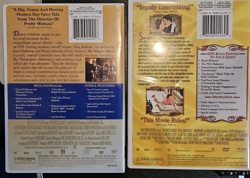 Princess Diaries 1 & 2 (DVD)