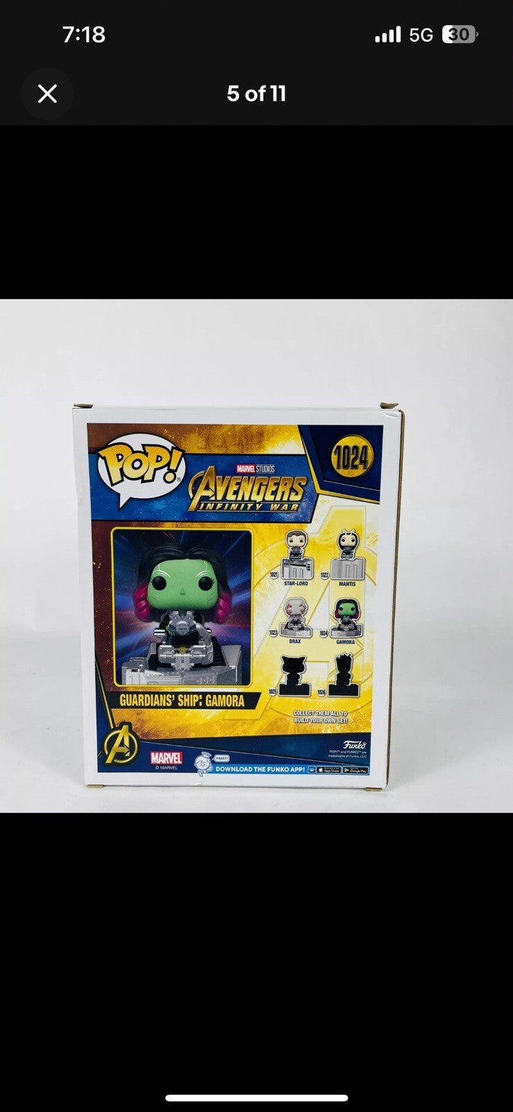 Funko Pop Marvel Avengers Infinity War Guardian’s Ship: Gamora 1024 NIB