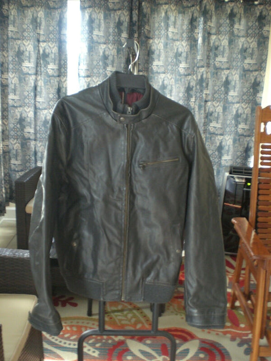 Men's Pleather Levi's Bomber Jacket Sz Medium