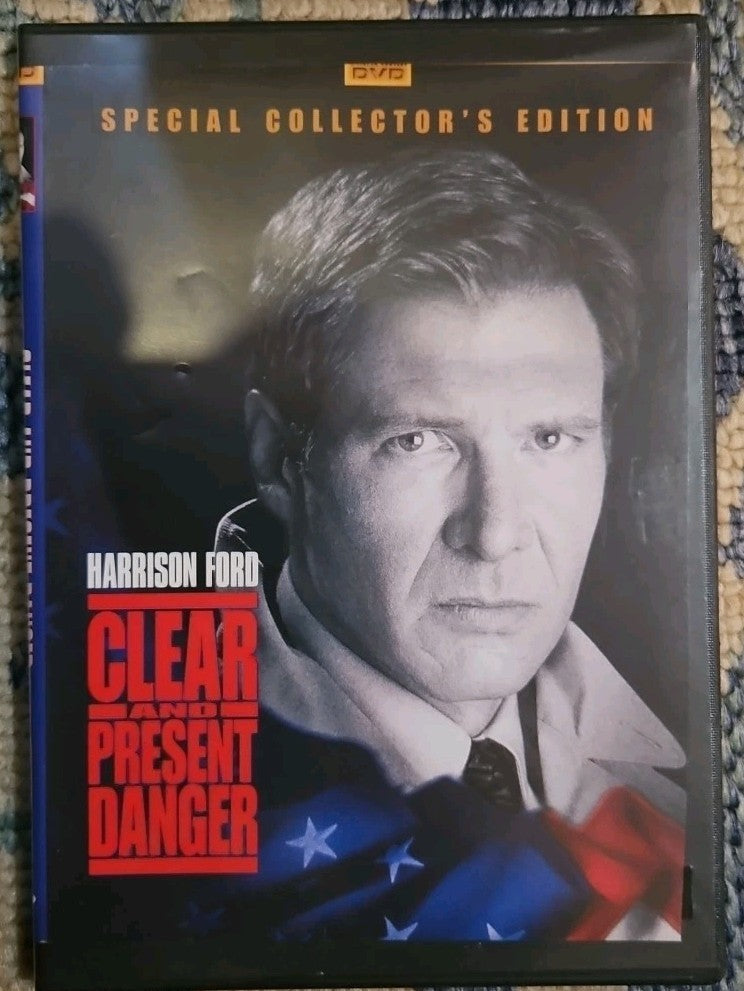 Clear and Present Danger (DVD, 1994) Slim Case. Tested. Cropped Artwork