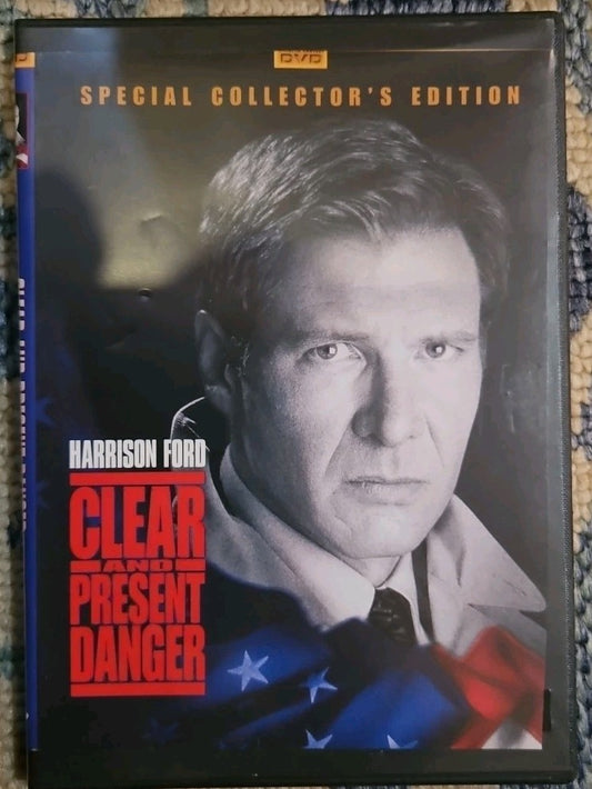 Clear and Present Danger (DVD, 1994) Slim Case. Tested. Cropped Artwork