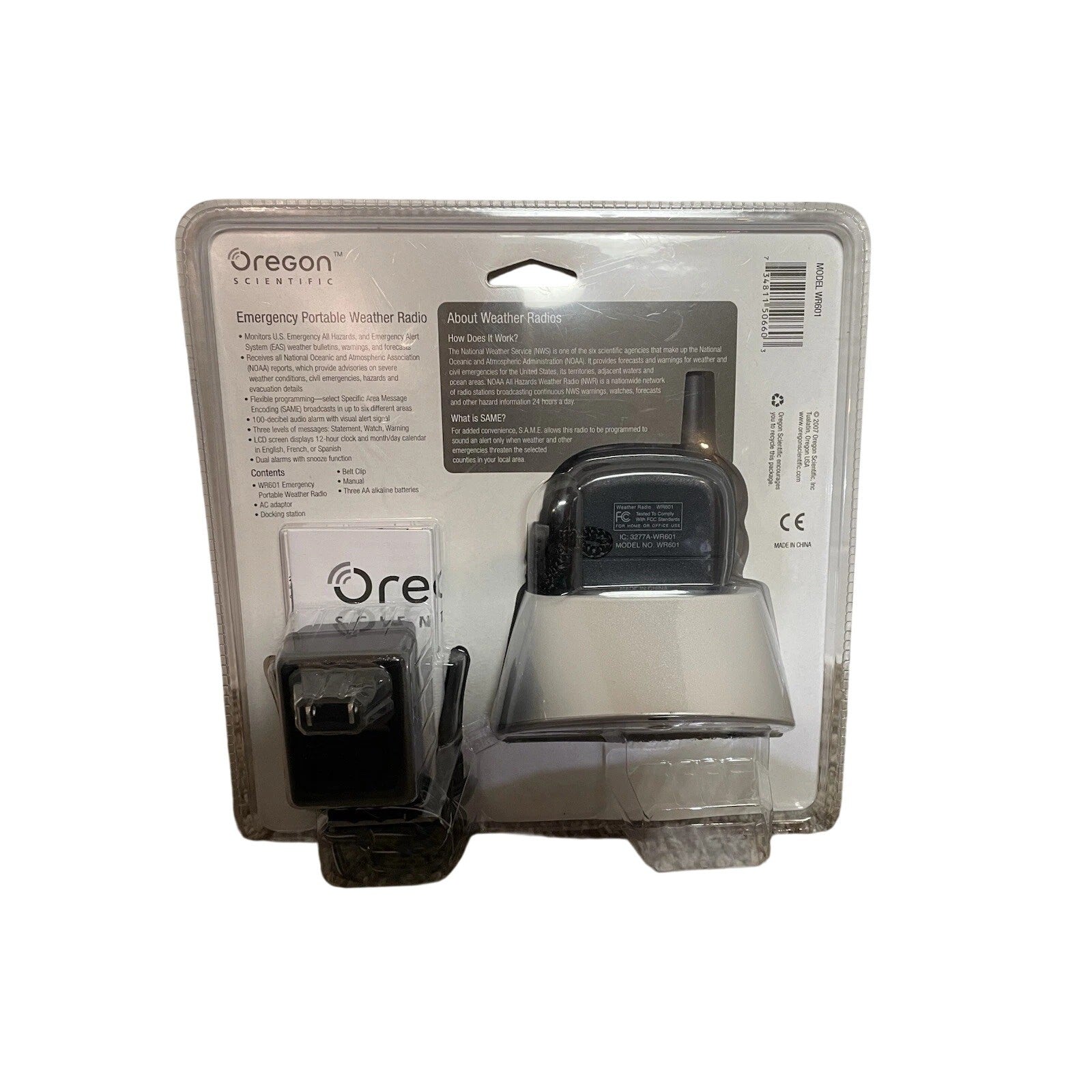 Emergency Portable Weather Radio Model WR-601 NOAA Oregon Scientific NEW