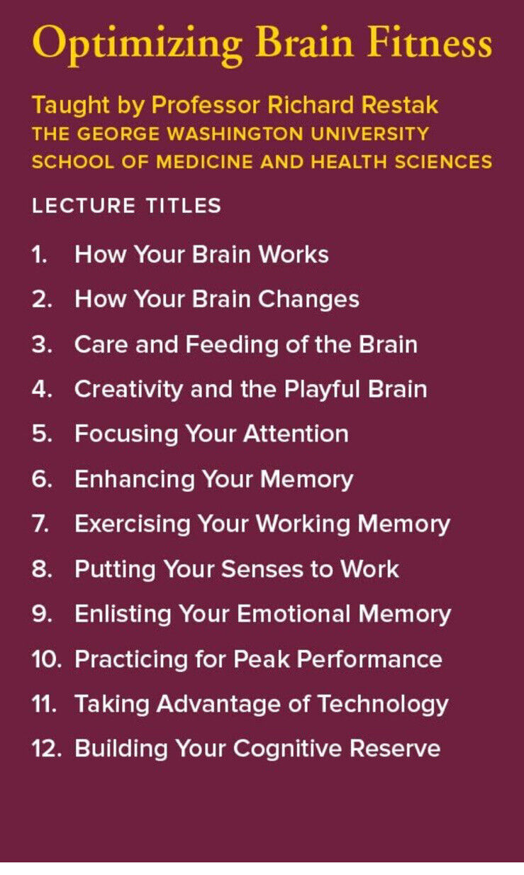 Optimizing Brain Fitness (DVD/Book, 2011, 2-Disc Set) NEW