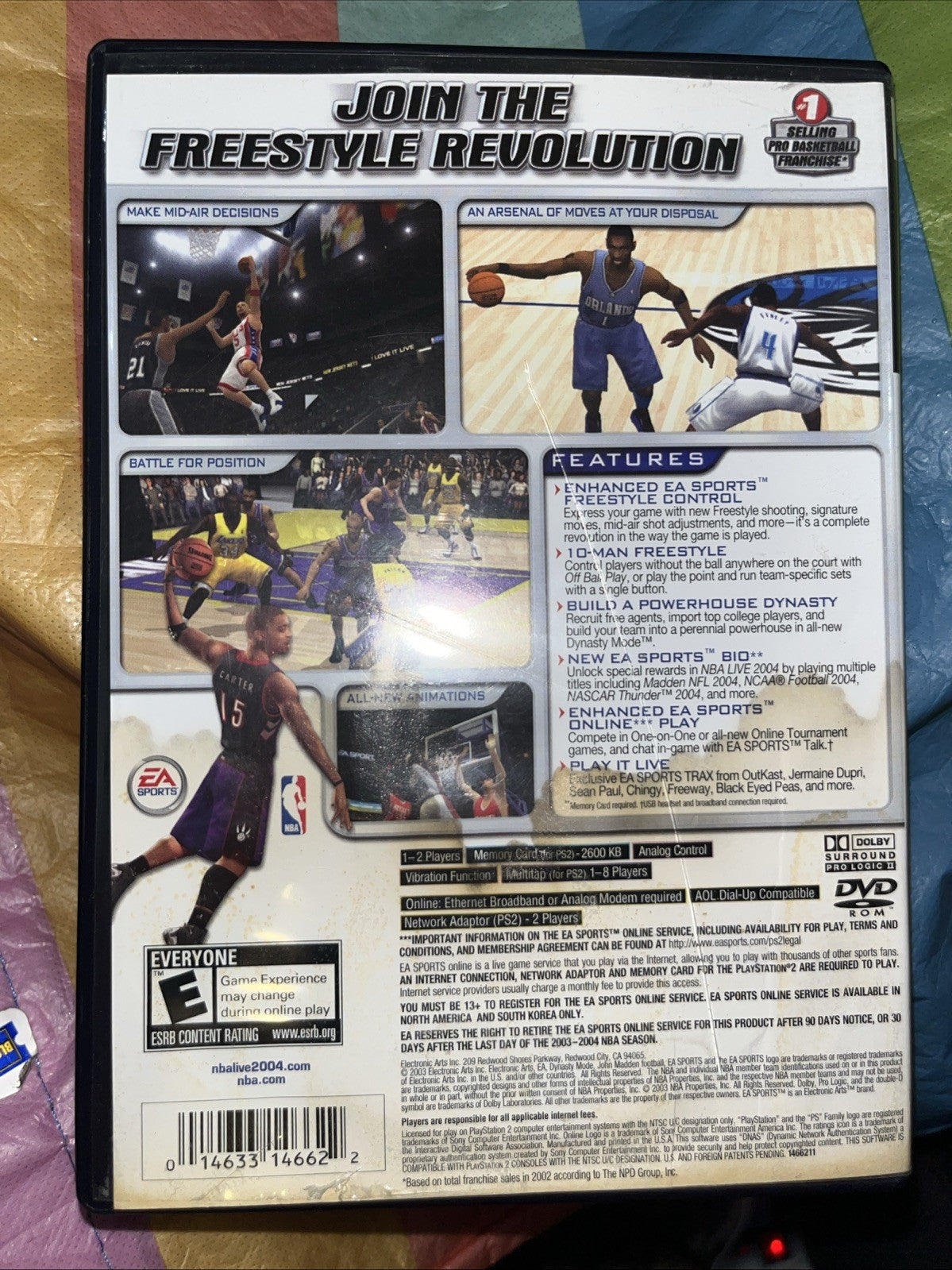 Nba Live 2004 (PS) Tested. CIB W/Manual + Reg Page. Stained Insert.