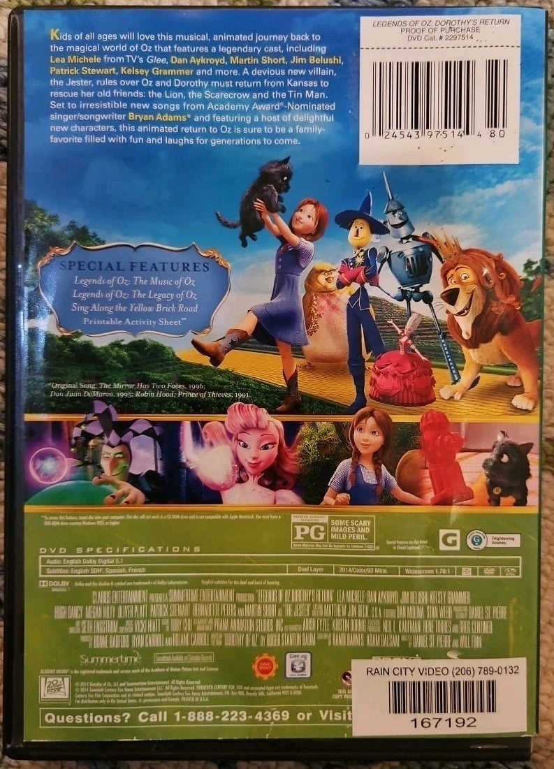Legends of Oz: Dorothy's Return (DVD, 2014)  New Sealed